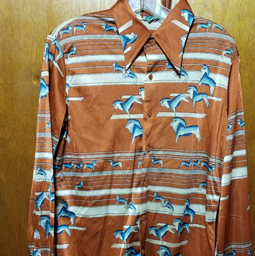 VINTAGE 1970'S HUKAPOO Disco Shirt